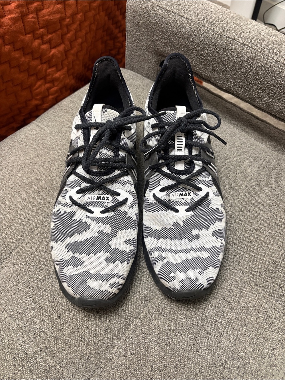 Nike Black and White Camo Air Max Sneakers